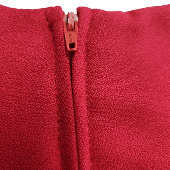 Vintage Hanes Signature Collection Short Sleeve Red Light Polyester Midi Dress ♥ - Picture 6 of 8